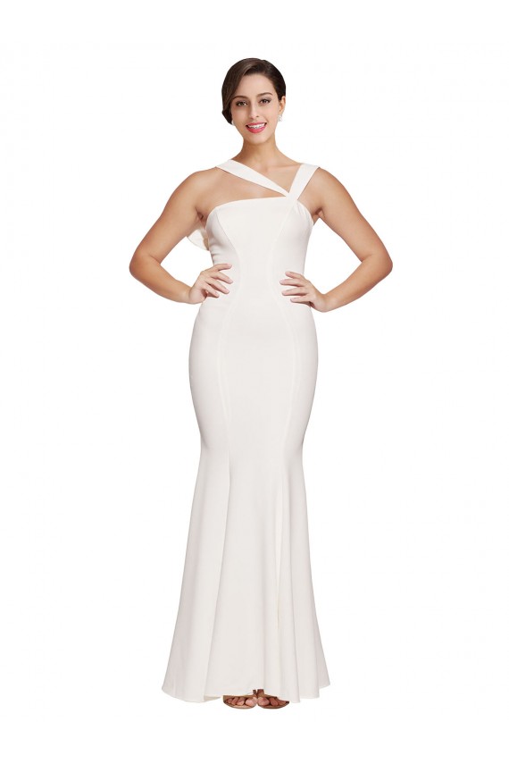 Long Sleeveless Stretch Crepe Ivory Sheath Formal Evening Gown / Prom Dress / Bridesmaid Dress Newcastle