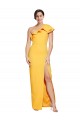 Long Sleeveless Stretch Crepe Saffron Sheath Formal Evening Gown / Prom Dress / Bridesmaid Dress Newcastle
