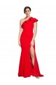 Sweep Train Sleeveless Stretch Crepe Red Sheath Semi Formal Evening Dress / Prom Dress / Bridesmaid Dress Newcastle