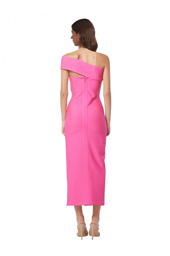 Midi Length Sleeveless Stretch Crepe Fuchsia Sheath Evening Gown / Prom Dress / Bridesmaid Dress Newcastle