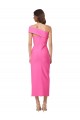 Midi Length Sleeveless Stretch Crepe Fuchsia Sheath Evening Gown / Prom Dress / Bridesmaid Dress Newcastle