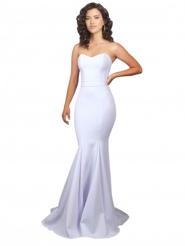Long Sleeveless Stretch Crepe White Mermaid Beach Wedding Dresses Newcastle
