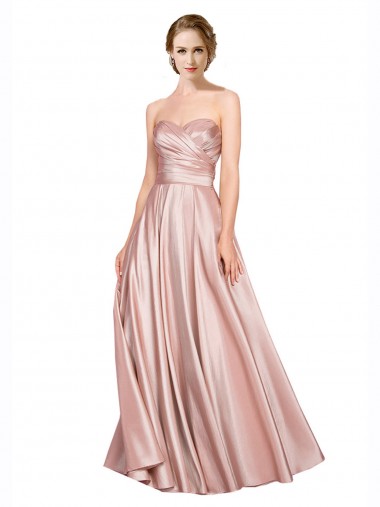 Long Sleeveless Stretch Satin A-Line Black Tie Evening Gown / Prom Dress / Bridesmaid Dress Newcastle