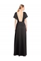 Long Cap Sleeves Stretch Satin Black A-Line Bridesmaid Dress / Evening Dress Newcastle