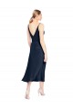 Midi Length Sleeveless Stretch Satin Dark Navy A-Line Formal Evening Gown / Prom Dress / Bridesmaid Dress Newcastle