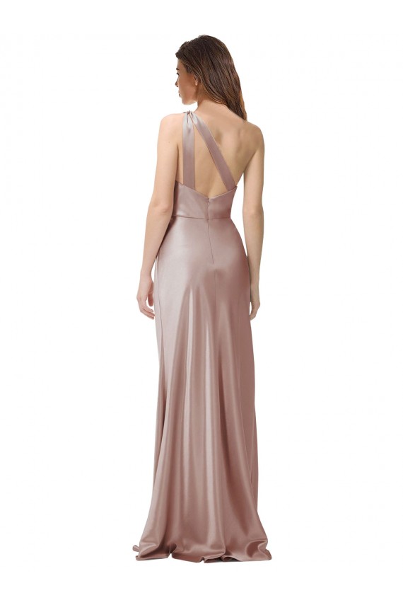 Long Sleeveless Stretch Satin Dusty Pink Sheath Formal Evening Gown / Prom Dress / Bridesmaid Dress Newcastle