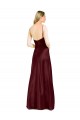 Long Sleeveless Stretch Satin Burgundy Gold A-Line Bridesmaid Dress / Evening Dress Newcastle