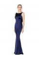 Long Sleeveless Stretch Satin Dark Navy Sheath Formal Evening Gown / Prom Dress / Bridesmaid Dress Newcastle