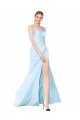 Long Sleeveless Stretch Satin Light Sky Blue Mermaid Formal Evening Gown / Prom Dress / Bridesmaid Dress Newcastle