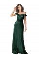 Long Sleeveless Stretch Satin Hunter Off the Shoulder A-Line Formal Evening Gown / Prom Dress / Bridesmaid Dress Newcastle