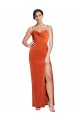 Sweep Train Sleeveless Stretch Satin Rust Sheath Formal Evening Gown / Prom Dress / Bridesmaid Dress Newcastle