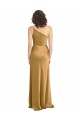 Long Sleeveless Stretch Satin Gold A-Line Formal Evening Gown / Prom Dress / Bridesmaid Dress Newcastle