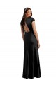 Long Cap Sleeves Stretch Satin Black A-Line Formal Evening Gown / Prom Dress / Bridesmaid Dress Newcastle