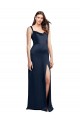 Long Sleeveless Stretch Satin Dark Navy A-Line Formal Evening Gown / Prom Dress / Bridesmaid Dress Newcastle