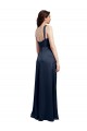 Long Sleeveless Stretch Satin Dark Navy A-Line Formal Evening Gown / Prom Dress / Bridesmaid Dress Newcastle