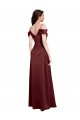 Long Sleeveless Stretch Satin Burgundy Gold A-Line Formal Dress / Bridesmaid Dress Newcastle