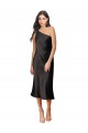 Midi Length Sleeveless Stretch Satin Black Sheath Black Tie Evening Dress / Prom Dress / Bridesmaid Dress Newcastle