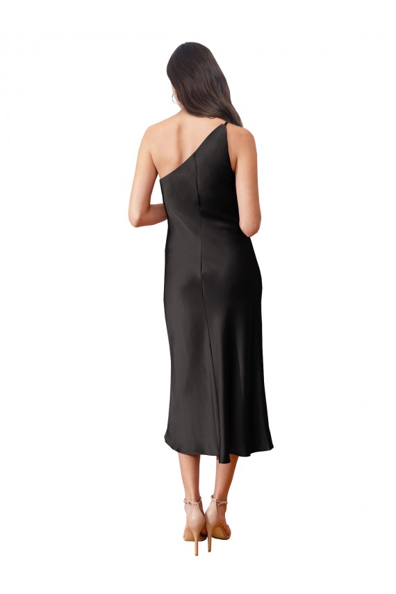 Midi Length Sleeveless Stretch Satin Black Sheath Black Tie Evening Dress / Prom Dress / Bridesmaid Dress Newcastle