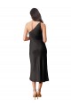 Midi Length Sleeveless Stretch Satin Black Sheath Black Tie Evening Dress / Prom Dress / Bridesmaid Dress Newcastle