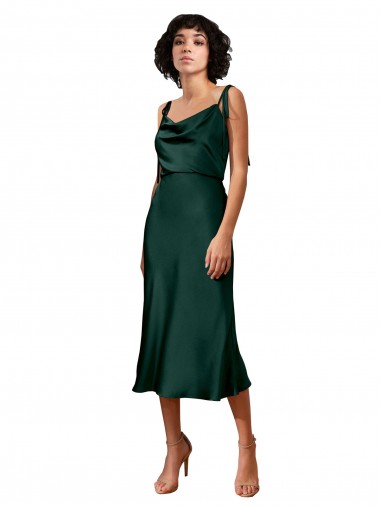 Midi Length Sleeveless Stretch Satin Hunter Sheath Black Tie Evening Gown / Prom Dress / Bridesmaid Dress Newcastle