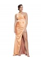 Long Sleeveless Stretch Satin Light Copper Sheath Formal Evening Gown / Prom Dress / Bridesmaid Dress Newcastle