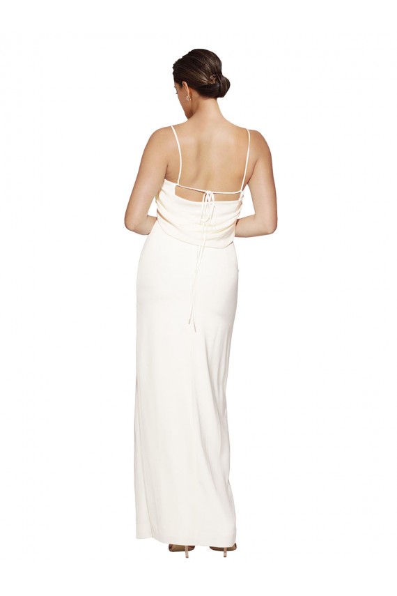 Long Sleeveless Stretch Satin Ivory Sheath Formal Evening Gown / Prom Dress / Bridesmaid Dress Newcastle