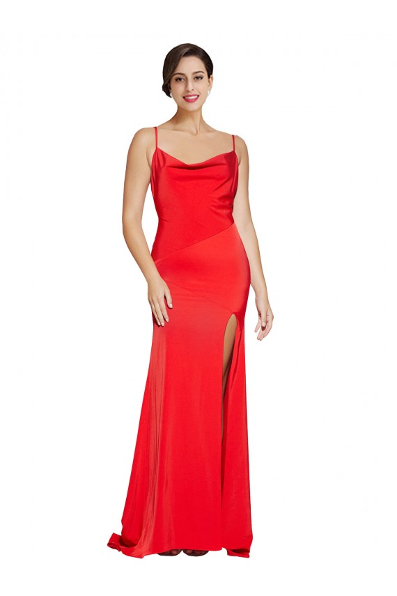 Long Sleeveless Stretch Satin Red Sheath Formal Evening Gown / Prom Dress / Bridesmaid Dress Newcastle