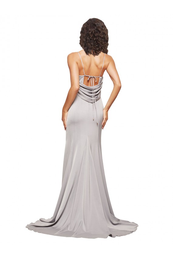 Sweep Train Sleeveless Stretch Satin A-Line Formal Evening Gown / Prom Dress / Bridesmaid Dress Newcastle