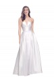 Long Sleeveless Stretch Satin White A-Line Formal Evening Gown / Prom Dress / Bridesmaid Dress Newcastle