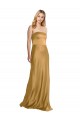 Long Sleeveless Stretch Satin Gold Strapless A-Line Formal Evening Gown / Prom Dress / Bridesmaid Dress Newcastle