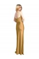Long Sleeveless Stretch Satin Gold Strapless A-Line Formal Evening Gown / Prom Dress / Bridesmaid Dress Newcastle