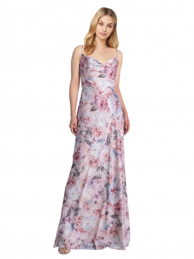 Long Sleeveless Stretch Satin & Floral A-Line Formal Evening Gown / Bridesmaid Dress Newcastle