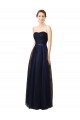 Long Sleeveless Tulle Dark Navy A-Line Bridesmaid Gown Newcastle