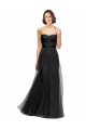 Long Sleeveless Tulle Black A-Line Bridesmaid Gown Newcastle