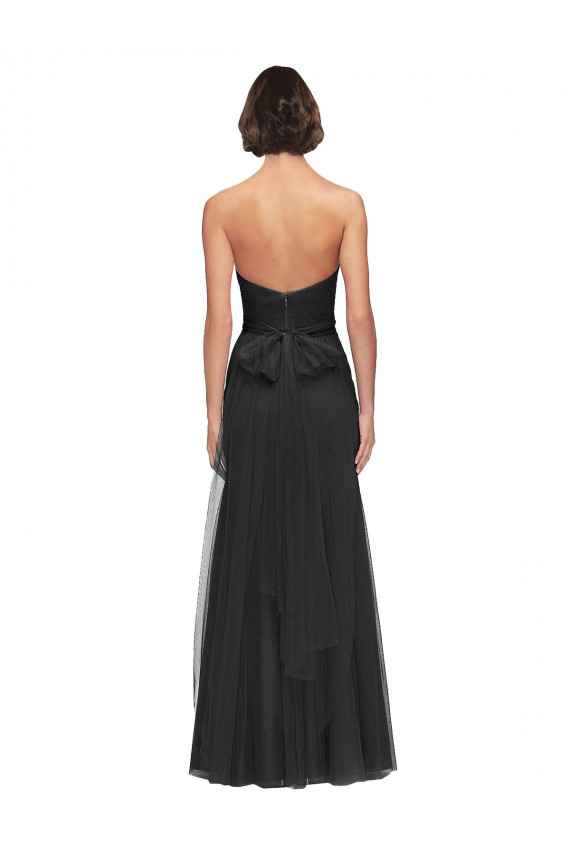 Long Sleeveless Tulle Black A-Line Bridesmaid Gown Newcastle