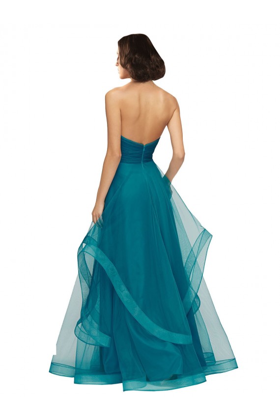 Long Sleeveless Tulle Turquoise A-Line Bridesmaid Dress Newcastle