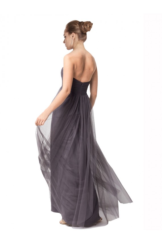 Long Cap Sleeves Tulle Vintage Rose A-Line Bridesmaid Dress Newcastle
