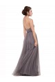 Long Sleeveless Tulle Pewter A-Line Bridesmaid Dress Newcastle