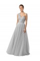 Long Sleeveless Tulle Silver A-Line Bridesmaid Gown Newcastle