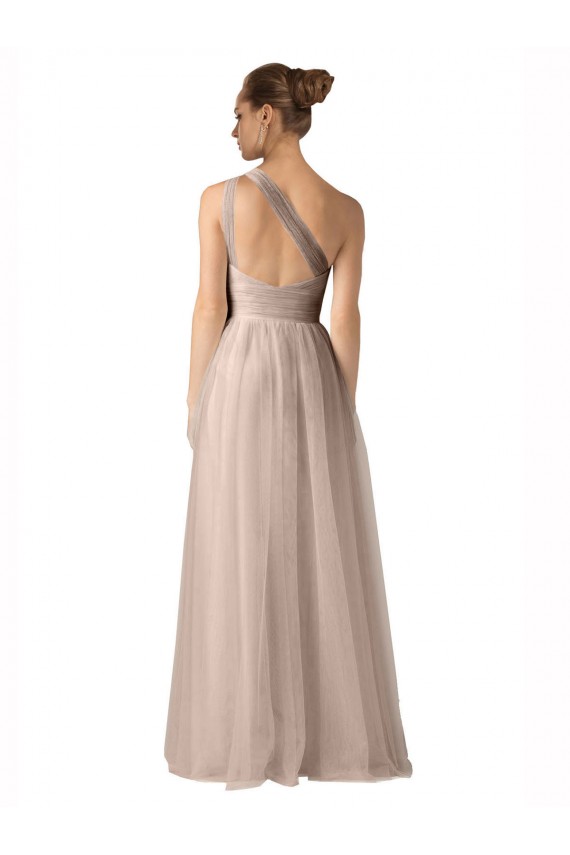 Long Sleeveless Tulle Nude A-Line Formal Dress / Bridesmaid Dress Newcastle