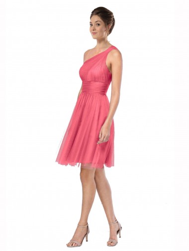 Long Sleeveless Tulle Watermelon A-Line Bridesmaid Dress Newcastle