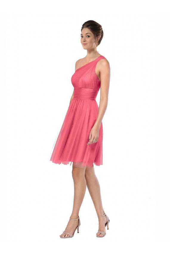 Long Sleeveless Tulle Watermelon A-Line Bridesmaid Dress Newcastle