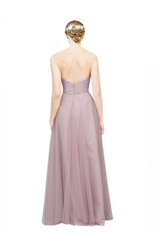 Long Sleeveless Tulle & Lace Light Lilac A-Line Bridesmaid Dress / Evening Dress Newcastle