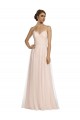Long Sleeveless Tulle Pink A-Line Bridesmaid Dress Newcastle