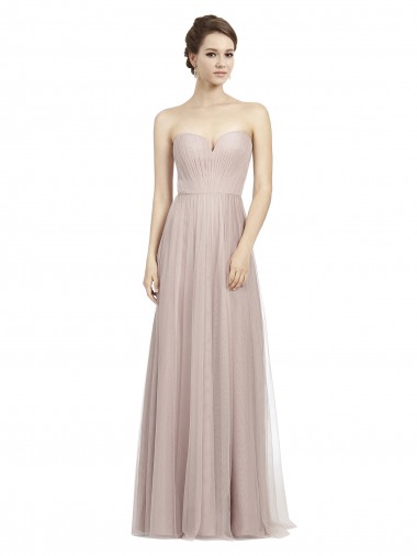 Long Sleeveless Tulle Vintage Rose A-Line Formal Dress / Bridesmaid Dress Newcastle