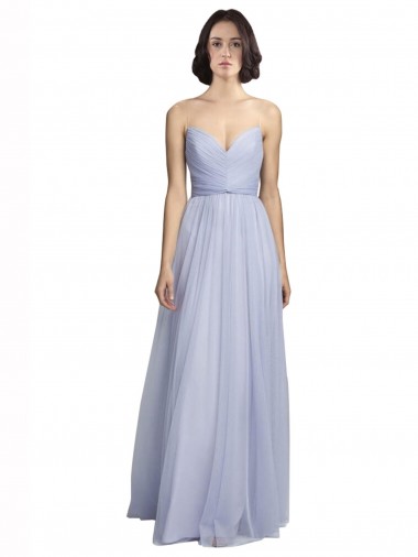 Long Sleeveless Tulle Lilac A-Line Bridesmaid Dress Newcastle
