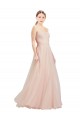 Long Sleeveless Tulle Pink A-Line Semi Formal Dress / Bridesmaid Dress Newcastle