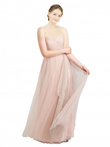 Long Sleeveless Tulle Pink A-Line Bridesmaid Dress / Evening Dress Newcastle