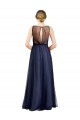 Long Sleeveless Tulle Burgundy Boat Neck A-Line Semi Formal Evening Dress / Bridesmaid Dress Newcastle