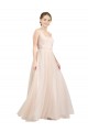 Long Sleeveless Tulle Pink A-Line Semi Formal Evening Dress / Bridesmaid Dress Newcastle